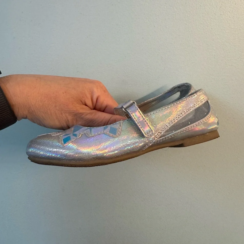 Disney Frozen Silver Holographic Ballet Shoes
